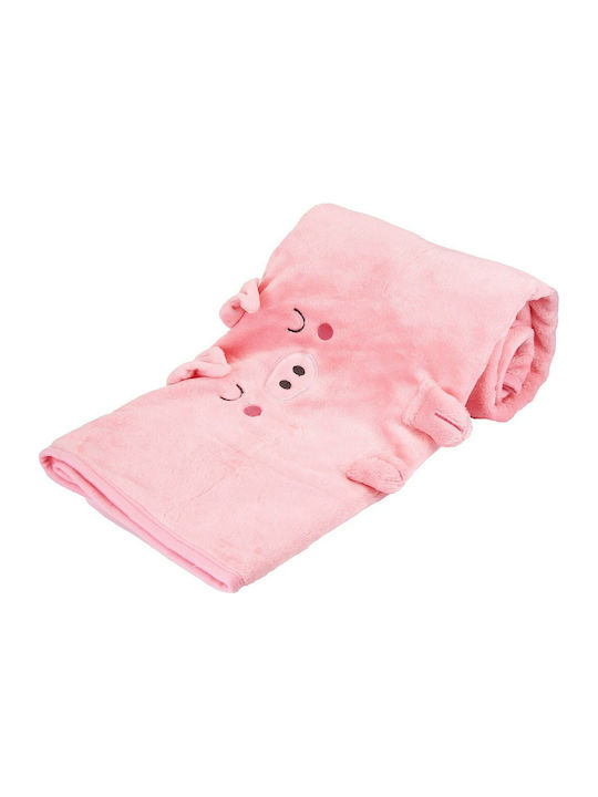 Sass & Belle Одеяло Детски пелени за пелени Pig Флийс Розов 70x105см.