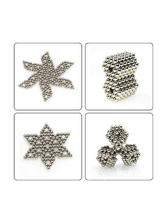 Magnetic Cube Small balls 2.5mm / 216pcs / Magic Puzzle Toys / Autism ADHD / Magic Cube Balls / Educational Toys Silver (oem)