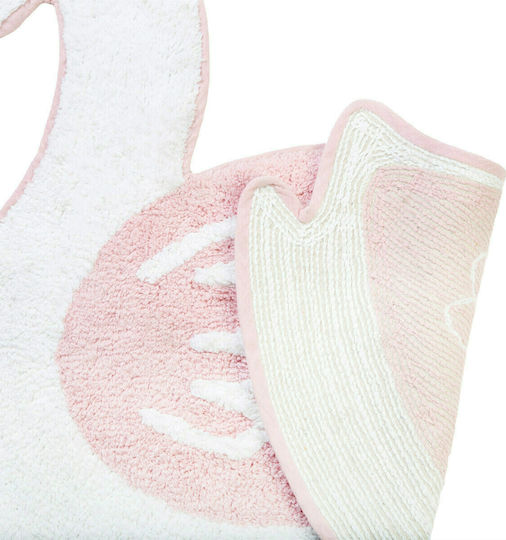 Sass & Belle Freya Swan Παιδικό Χαλί Βαμβακερό Ροζ 65x73cm