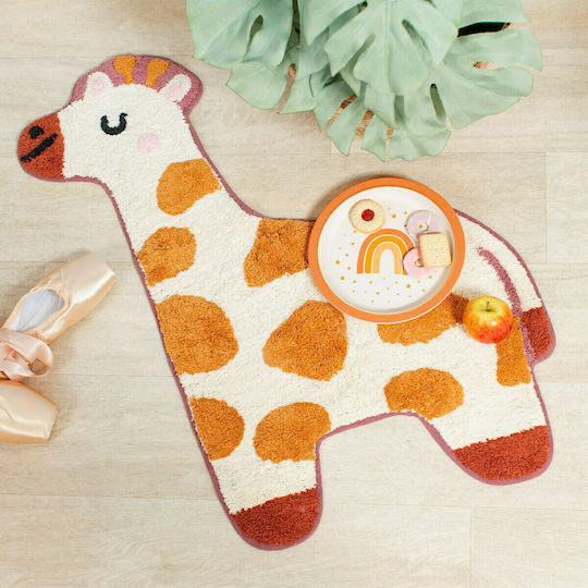 Sass & Belle Giraffe Детско килимче Памучно Оранжев 57x80см Дебелина 15мм