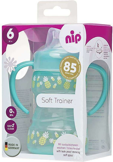 Nip Cana de antrenament pentru bebeluși Plastic cu mânere Verde pentru 6m+m+ 260ml