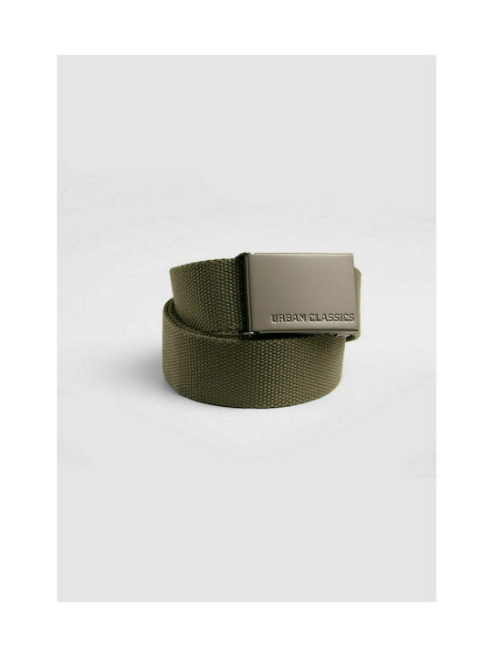 Urban Classics Men's Fabric Webbing Belt Wide Belt Olive
