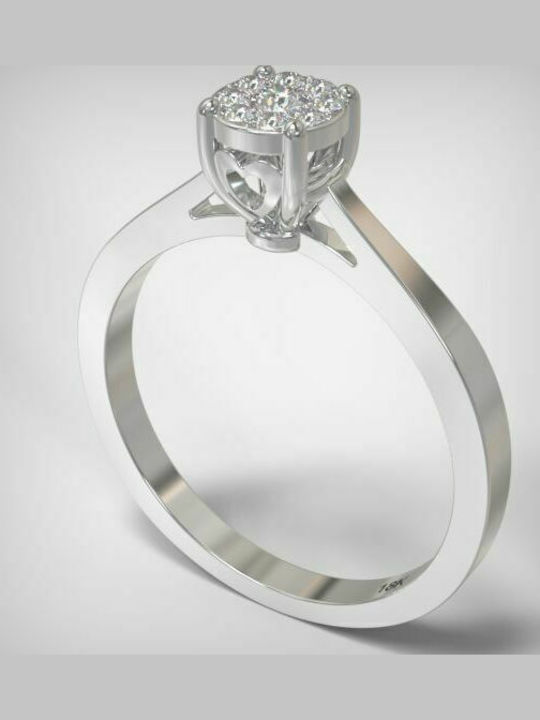 Diamond Jools Единичен камък EM048 от Бяло злато 18K с Диамант