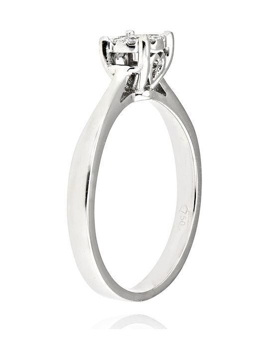 Diamond Jools EM048 Single Stone Ring in 18K White Gold Diamond Jools EM048 Single Stone Ring in 18K White Gold