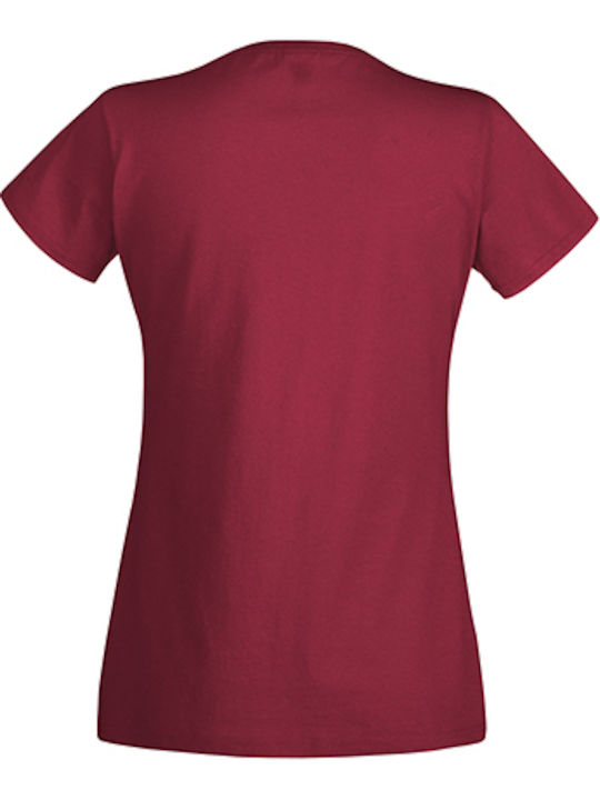 Fruit of the Loom Ladies Original T Women's Short Sleeve Promotional T-Shirt Brick Red