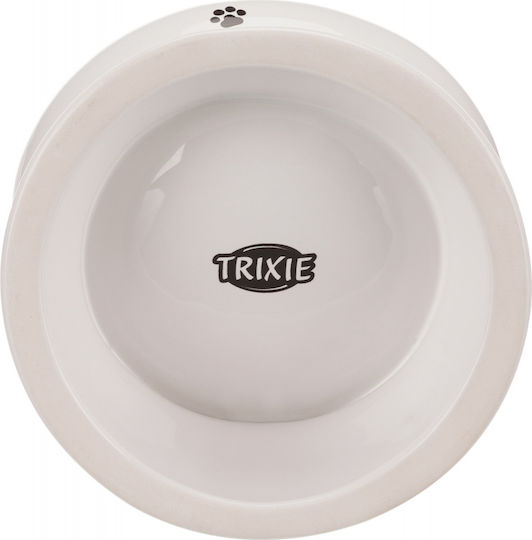 Trixie Ergonomic Shape Ceramic Bowl Food & Water for Dog & Cat 150ml 13cm in White Color