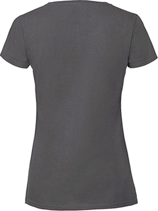 Fruit of the Loom Ladies Ringspun Premium T Women's Short Sleeve Promotional Blouse Light Graphite