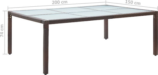 Tisch Stabil Brown 200x150x74cm
