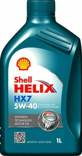 Shell Helix HX7 Синтетичен Масло за Автомобили 5W-40 1лт