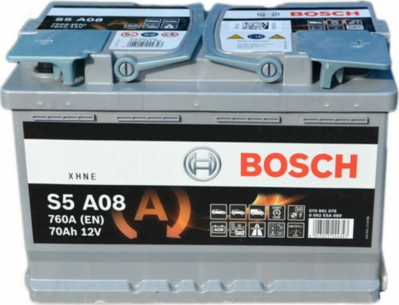 battery bosch s5 agm 70ah 760a s5a08 start stop