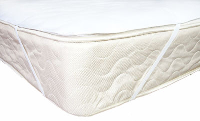 King Size Waterproof Terry Mattress Cover with Elastic Straps Comfort Nights White 180x200cm