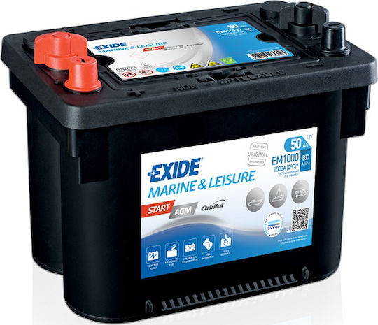 Exide Μπαταρία Σκάφους / Αυτοκινήτου με Χωρητικότητα 50Ah και CCA 800A Start/Stop