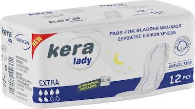 Kera Lady Extra Γυναικείες Σερβιέτες Ακράτειας Αυξημένης Ροής 6 Σταγόνες 12τμχ