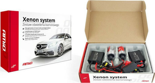 AMiO Xenon Сет за Осветление Автомобил Slim Ballast H7 35W 12V 8000К Хладно бяло