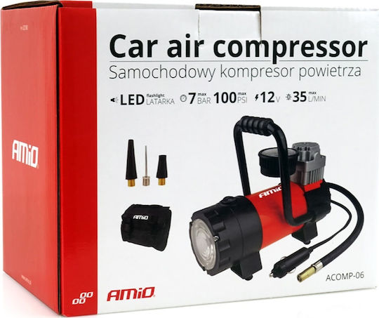 AMiO Τρόμπα Αυτοκινήτου 100PSI με Καλώδιο Αναπτήρα 12V