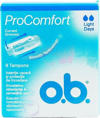 O.B. ProComfort Curved Grooves Tampons for Light Flow 8pcs