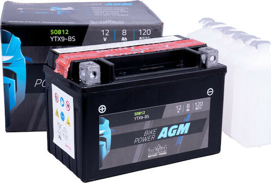 Intact Bike Power AGM Motorradbatterie YTX9-BS mit Kapazität 8Ah