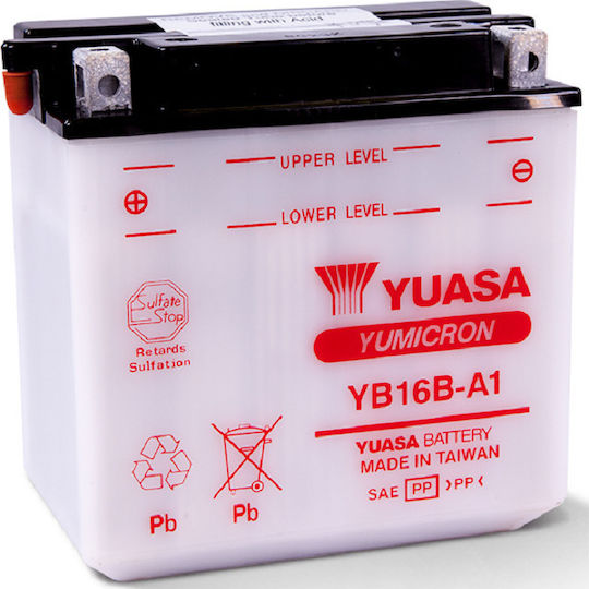 Yuasa Μπαταρία Μοτοσυκλέτας YB16B-A1 με Χωρητικότητα 16.8Ah