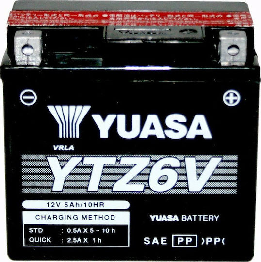 Yuasa Затворен тип Мотоциклетна батерия YTZ6V с капацитет 5.3Ах