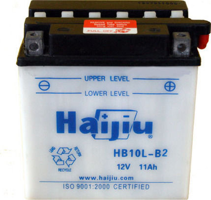HaiJiu Open Type Motorcycle Battery YB10L-B2 with Capacity 11Ah