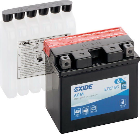 Exide Maintenance Free Мотоциклетна батерия 100Спецификация с капацитет 6Ах