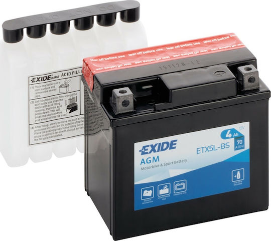 Exide Motorradbatterie 70A mit Kapazität 4Ah