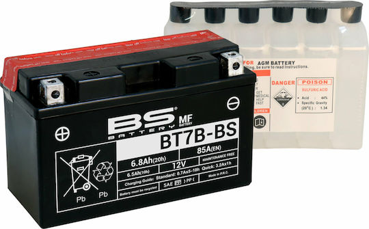 BS Maintenance Free Motorradbatterie BT7B-BS mit Kapazität 6.8Ah