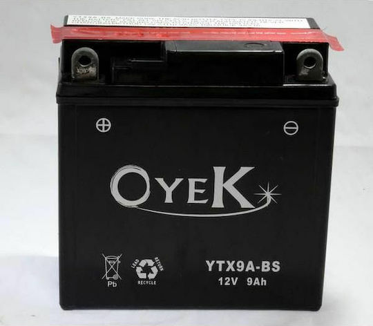 Oyek Motorradbatterie mit Kapazität 9Ah