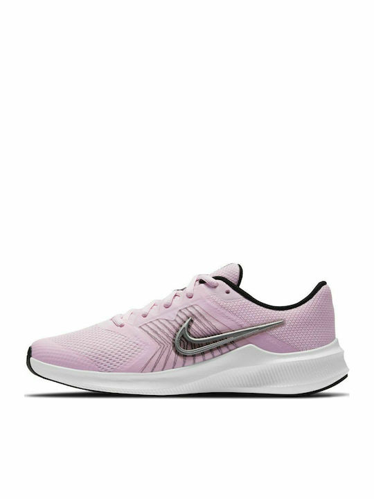 Downshifter Downshifter 11 Kids Sports Shoes Running with Laces Pink Foam / Metallic Silver