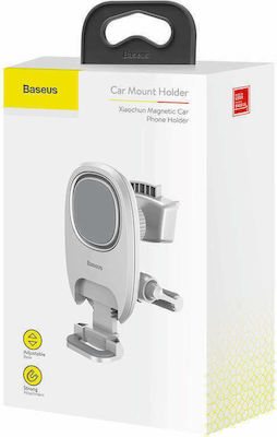 Baseus Mobile Phone Holder Car Mount Magnetic Phone Holder with Adjustable Hooks White