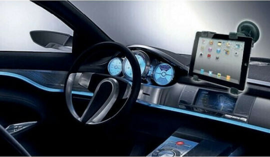 Techly Windscreen Mount Holder for Tablet Car Mobile & Tablet Mounts 7" - 10.1" with Adjustable Hooks Black