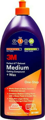 3M Medium Cut Gelcoat Wax Μεσαία Γυαλιστική Αλοιφή με Κερί για Πολυεστερικά Σκάφη 946ml 946ml