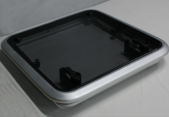 Eval Square Boat Deck Hatch L375xW375mm Silver