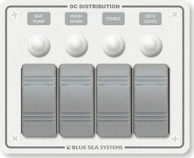 Eval Πανελ Αδιαβροχ 3 Διακοπτες X 95.25 Mm Μαυρο Boat Switch with Panels Πάνελ Αδιάβροχο Με 3 Διακόπτες 114.3 x 95.25 mm