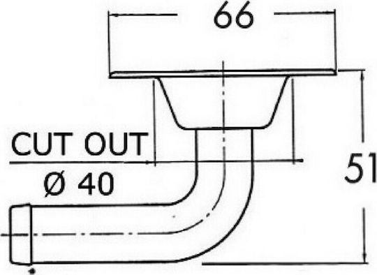 Eval Boat Ventilator for Fuel Tank with 40mm Diameter SIlver