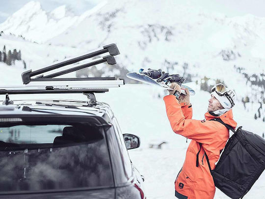 Thule Snowpack Extender Bare și suporturi pentru schiuri auto Din aluminiu Potrivite pentru 5 perechi de schiuri sau 2 plăci de snowboard