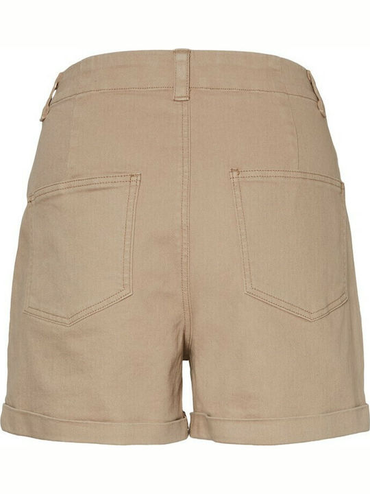 Women's High-waisted Shorts Silver Mink