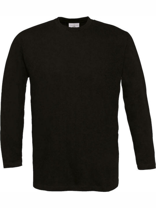 B&C Exact 190 LSL Werbe-T-Shirt in Schwarz Farbe