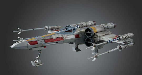 Revell Star Wars: X-Wing Starfighter Modeling Figure Airplane Red in Scale 1:72 with Glue and Paints 10cm.