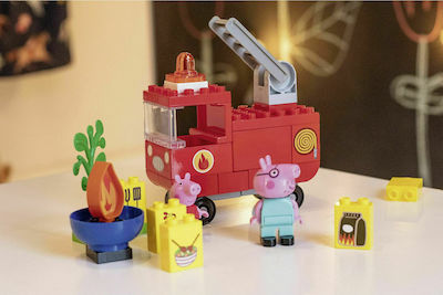 Big Tocuri Playbig Bloxx Peppa Pig Fire Truck pentru 1.5+ ani 40buc