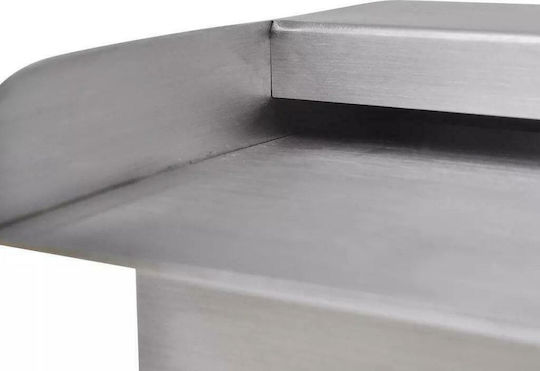 vidaXL Pool Waterfall with LED Lighting made of Stainless Steel 8x30x11.5cm Silver