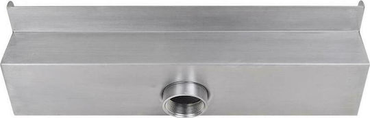 vidaXL Pool Waterfall with LED Lighting made of Stainless Steel 8x45x11.5cm Silver