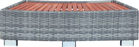 vidaXL Accesorii pentru piscină Treaptă pentru piscină și spațiu de relaxare din ratan sintetic gri din lemn 25x92x45cm Gri