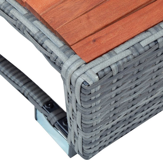 vidaXL Accesorii pentru piscină Treaptă pentru piscină și spațiu de relaxare din ratan sintetic gri din lemn 25x92x45cm Gri