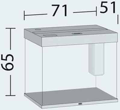Juwel Lido 200 Acvariu de Pești cu Capacitate de 200lt cu Iluminare, Încălzitor, Circulator, Filtru și 71x51x51cm. Maro