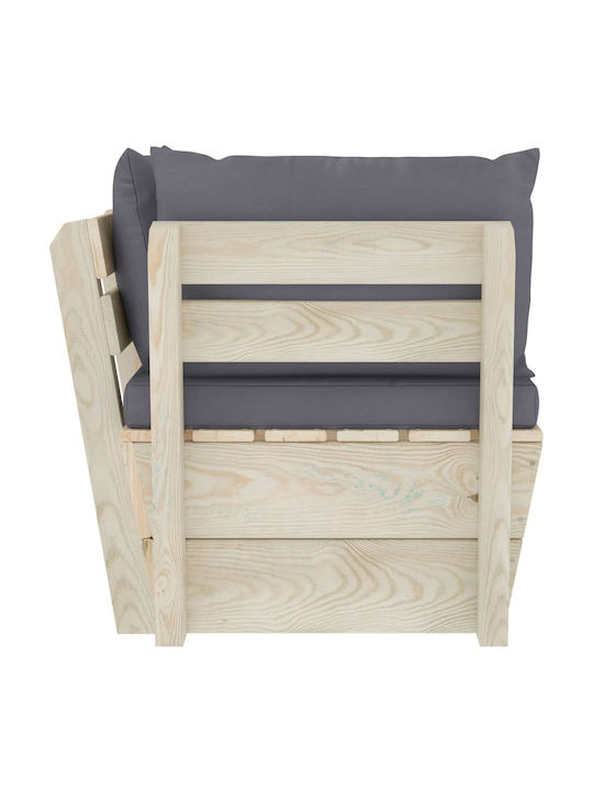 Corner Sofa Outdoor from Pallets with Pillows 60x60x65cm