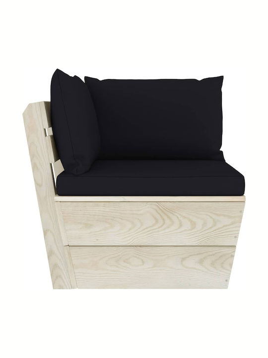 Corner Sofa Outdoor from Pallets with Pillows 60x60x65cm