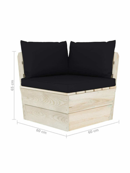Corner Sofa Outdoor from Pallets with Pillows 60x60x65cm