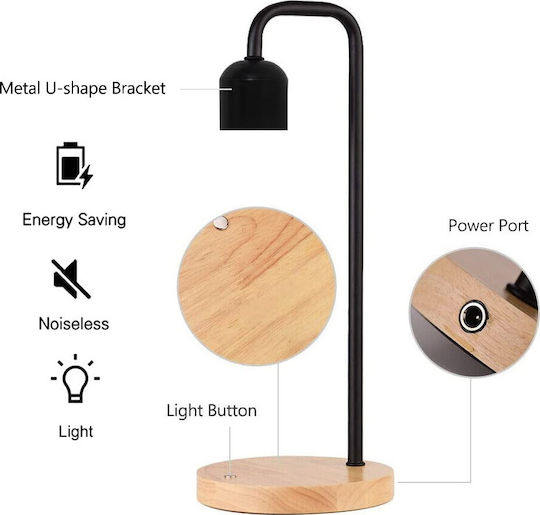 Allocacoc Levitating Light Bulb Lustră Decorativă cu Soclu pentru Bec E27 Negru