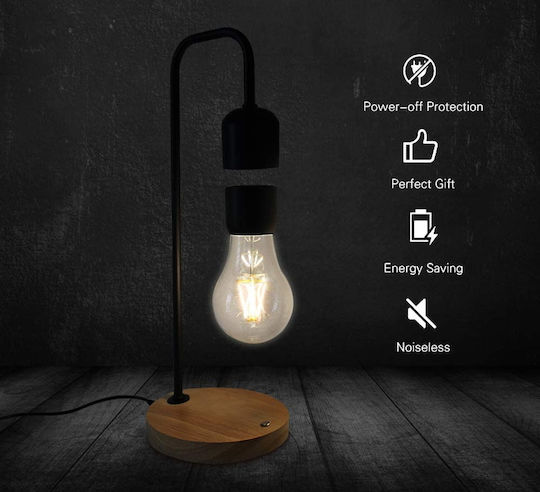 Allocacoc Levitating Light Bulb Lustră Decorativă cu Soclu pentru Bec E27 Negru